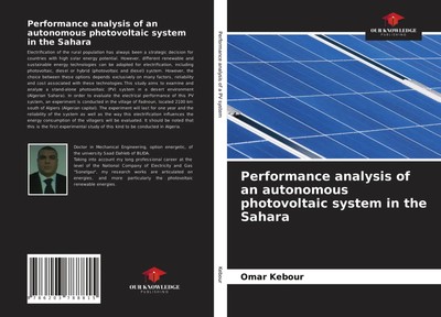 Omar Kebour | Performance analysis of an autonomous photovoltaic system in...