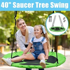 40" Saucer Tree Swing Set 700lbs for Kids  Adults Garden Park w/ Hanging Straps