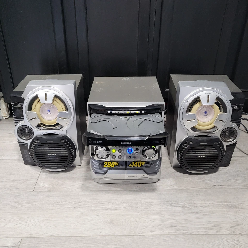 Philips FW-C788 Hi-Fi Stereo CD Player Cassette 280W WOox Speakers - UNTESTED - Image 3 of 4