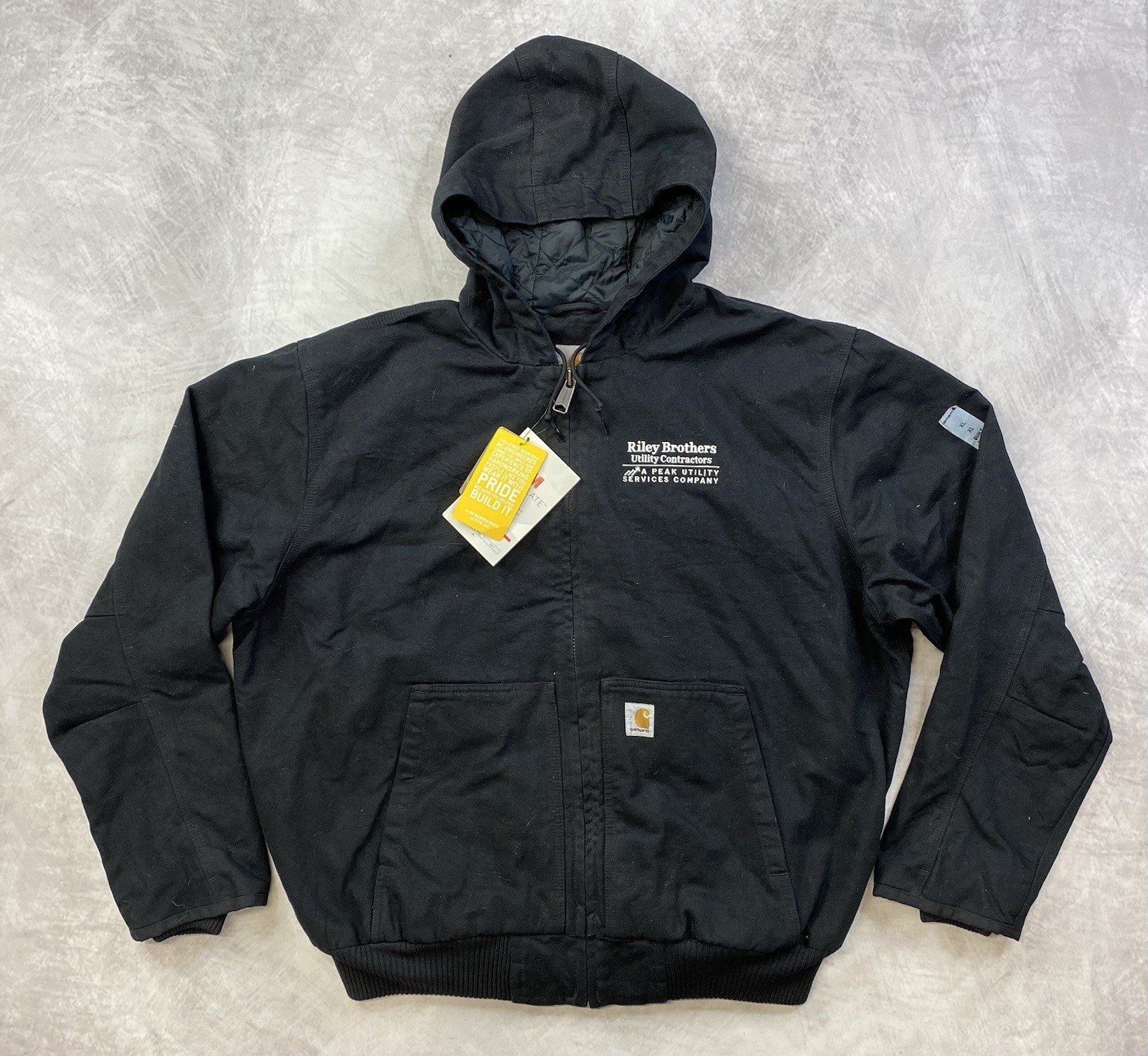 Carhartt 104050 Black Hooded Jacket Size XL  Quilted Thinsulate NWT