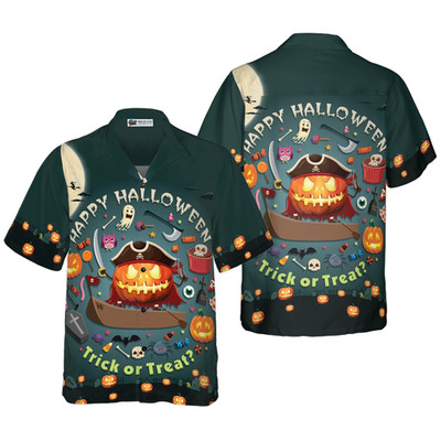 Halloween Pumpkin Pirate Halloween Hawaiian Shirt Trick Or Treat Candy Cute Jack