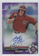 2017 Bowman Chrome Prospect Purple Refractor 107/250 Andrew Stevenson Auto 2x4