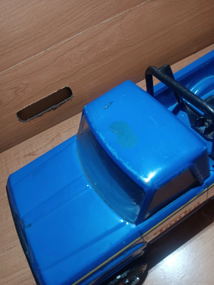 老式 80 年代 Tonka 皮卡车可拆卸轮胎压钢蓝色 14 英寸 — 第 4/4 张图片