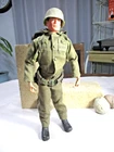 VINTAGE GI JOE HASBRO BROWN  HAIR 1964 Made In USA TM Scar Patent Pending  044