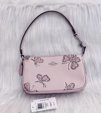 NWT Coach Nolita 19 With Sparkly Butterfly Print CCF58 In Seashell Multi