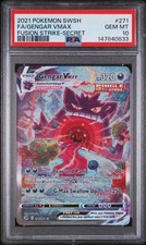 2021 POKEMON FUSION STRIKE GENGAR VMAX #271/264 ALT ART SECRET RARE PSA 10