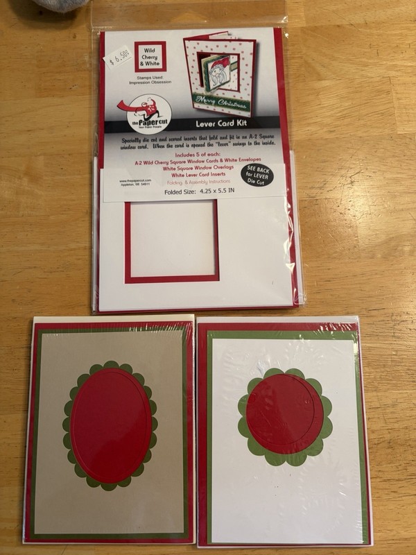 The Paper Cut Card Stock W/ Envelopes  Scalloped Dble Circle, Oval & Level Kit