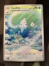 Vanillish Illustration Rare White Flare 112/086 Pokemon Card Full Art Water Type