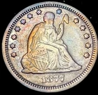 1877 S Seated Liberty Silver Quarter 25c High Grade AU Toned