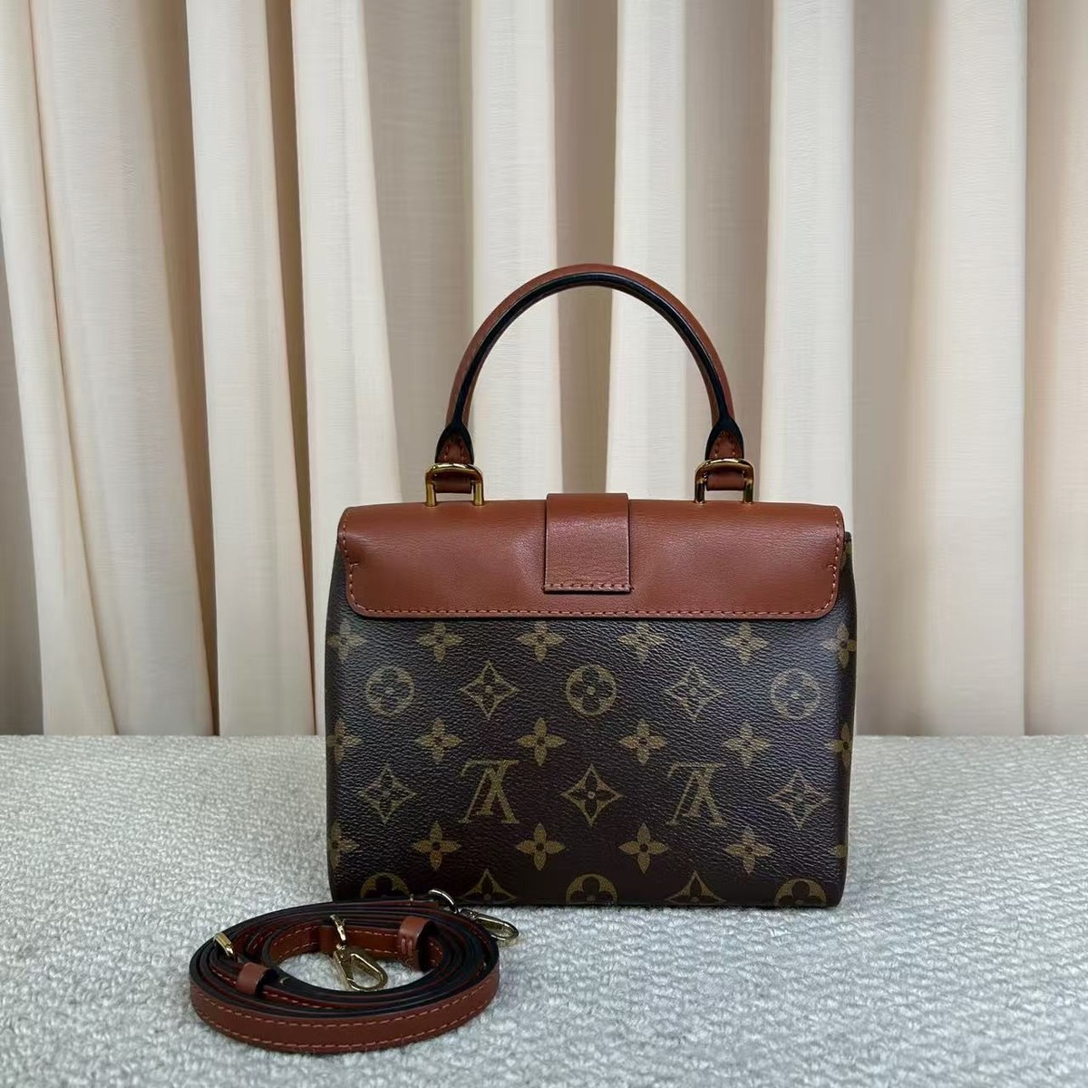 Louis Vuitton Locky BB Bag Monogram Caramel Leather Gold Hardware