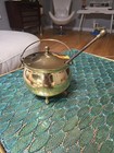 Vtg Brass Tone Smudge Pot Cauldron Fire Starter w/Lid And Pumice Wand — photo 1