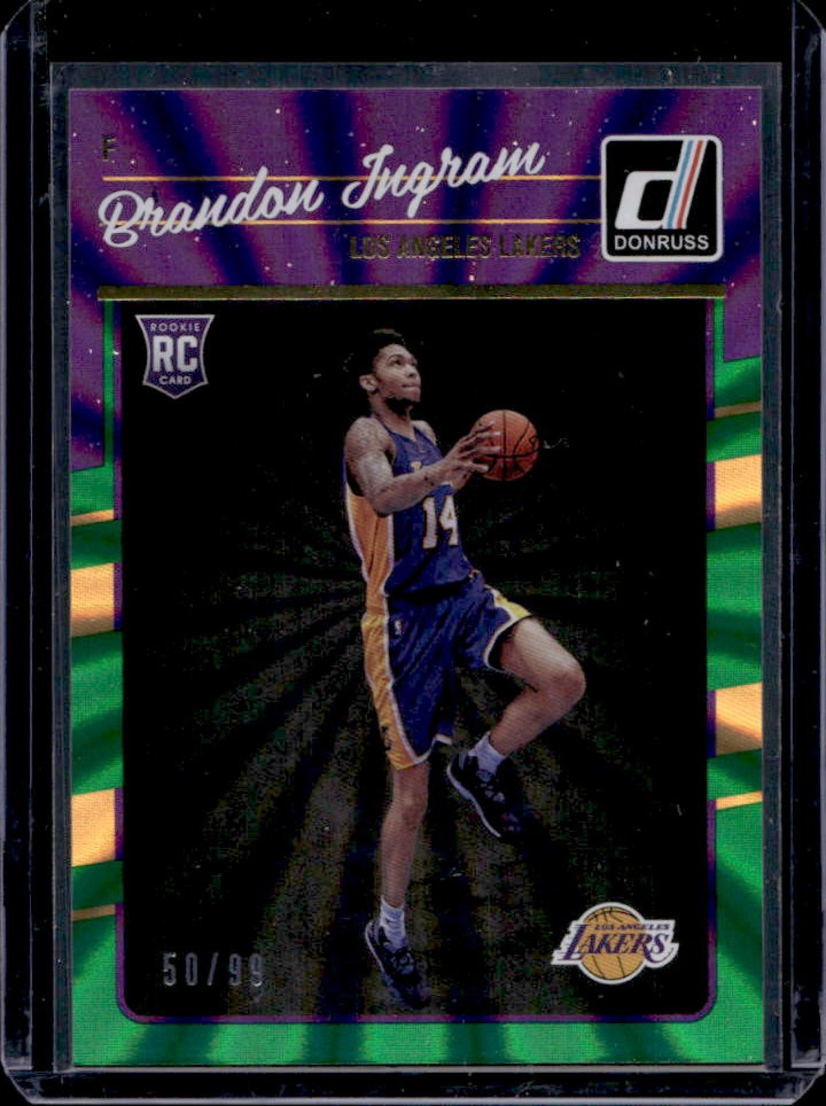 2016-17 Panini Donruss Brandon Ingram RC Green Holo Laser Rookie #/99 Lakers