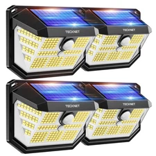 4 Pack Solar Motion Sensor Outdoor Lights Waterproof Ip65 300 Wide Angle