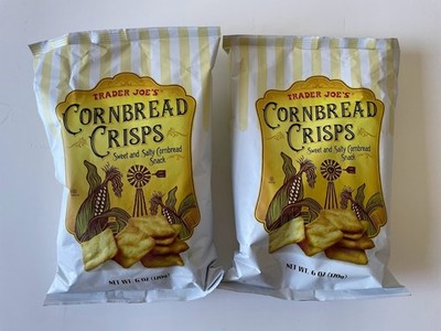 Two Packs Trader Joe s CORNBREAD CRISPS Sweet & Salty