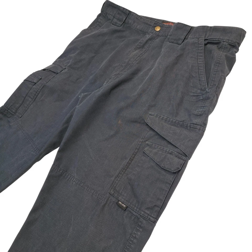 Tru-Spec Tactical Cargo Pants Men's 38x30 Black Ripstop Pockets Polyester Cotton - Image 2 of 4