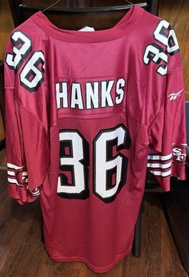 Vintage Merton Hanks 36 San Francisco 49ers Reebok Jersey Men's Size Large 
