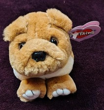 VTG 90'S Puffkins Bosley Bulldog Dog Plush Stuffed Animal Toy Swibco with tags