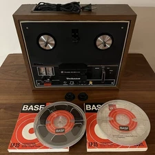 Technics RS-724U 4-Channel Tape Deck w/ BASF Plastic Reel Tested Japan GS03 8.5