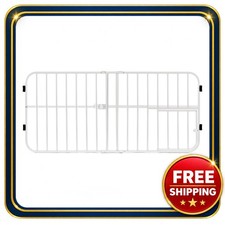 Expandable dog gate 22-38 inches with small pet door white