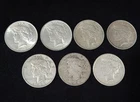 Group of 7 Peace Silver Dollars Mixed Conditions NICE!