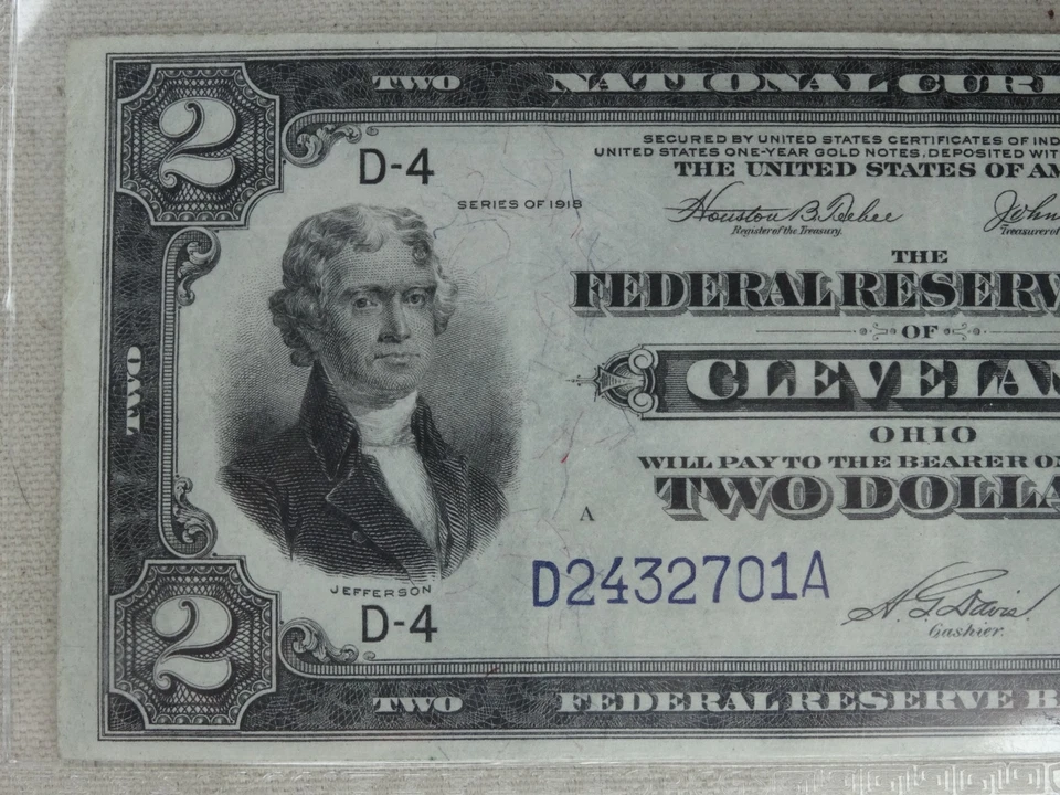 1918 $2 Federal Reserve Bank Note PCGS 30 PPQ Battleship Cleveland FR 758 - Image 3 of 4