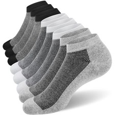 8 Pack Mens Ankle Socks Low Cut Comfort Cotton Casual Socks Breathable Size 1...