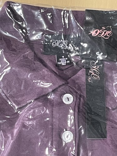 Polo maglietta donna H2O manica lunga colletto tinta unita cotone viola taglia S nuova con etichetta - Foto 3 di 4