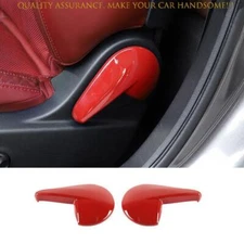 For Dodge Challenger 2015-2023 Fiery Red Seat Back Button Handle Cover Trim 2PCS