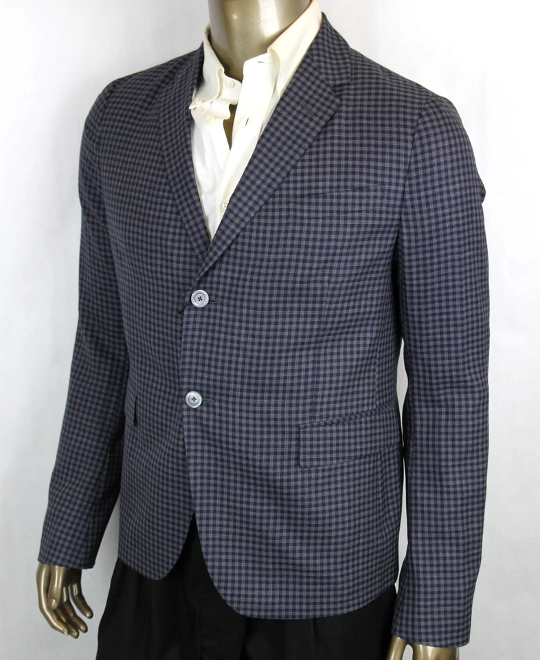 $1650 Gucci Men's Midnight Blue/Grey Wool Formal Jacket 2 Button 406675 4038 - Image 3 of 4