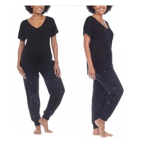 Honeydew Women's 2-Piece Super Soft Lounge PJ Pants, Black, Size Small - Afbeelding 1 van 3