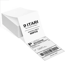 Itari 4X6 Thermal Labels - Fan-Fold Shipping Labels, Label Stickers Thermal Pape