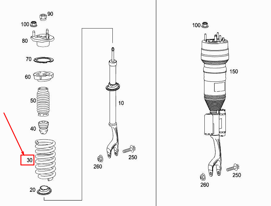 NEW MERCEDES-BENZ GLC X253 FRONT COIL SPRING A2533211404 ORIGINAL 