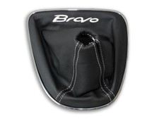 SCHALTMANSCHETTE FÜR FIAT BRAVO 2 2007-2014 SCHALTSACK LEDER STICKEREI WEISS