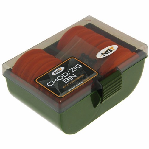 2 cajas de contenedores Chod Zig + 10 bobinas de EVA NGT (950) caja de aparejo pesca de carpa - Imagen 4 de 5