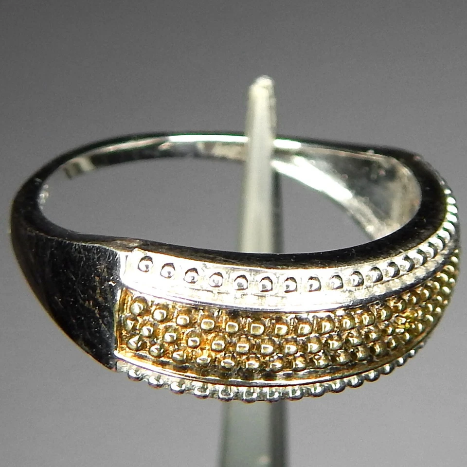 Anillo de plata de ley 925 maciza con diamantes amarillos vivos de Djoy en buen estado Foto 3 de 4