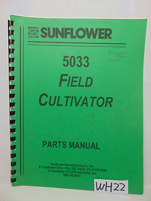 The Field Description 3冊 SUNFLOWER FARM BOOK PARTS MANUAL FIELD CULTIVATOR 5033 REPAIR