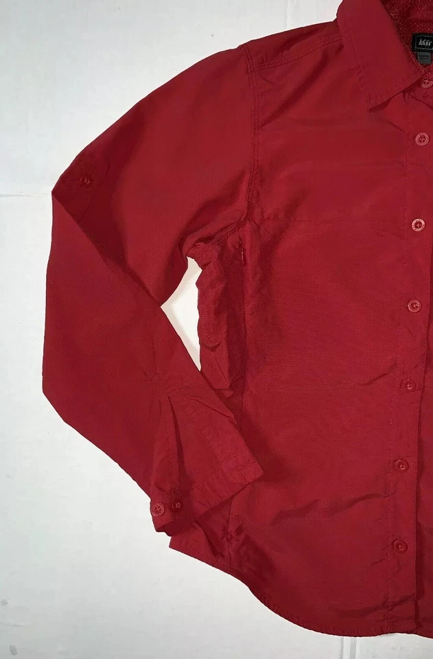 Preowned- REI Button Front Mesh Lined Shirt Womens (Size XS) - Image 4 of 4