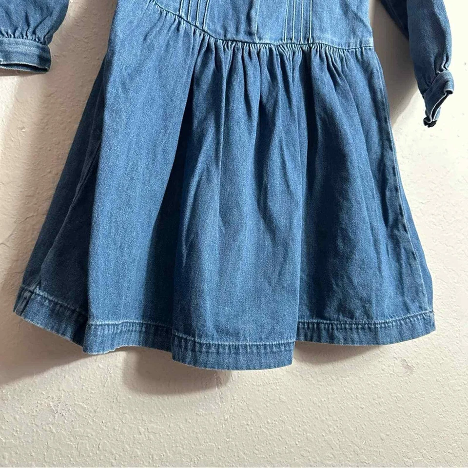 Vintage Oshkosh Bgosh Denim Dress, Fruit Print, Collared, Size 6 Made in USA - Image 2 of 4