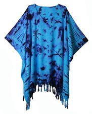 Original Tie Dye Poncho Caftan Kaftan Blouse Tops Cover Up Real Handmade
