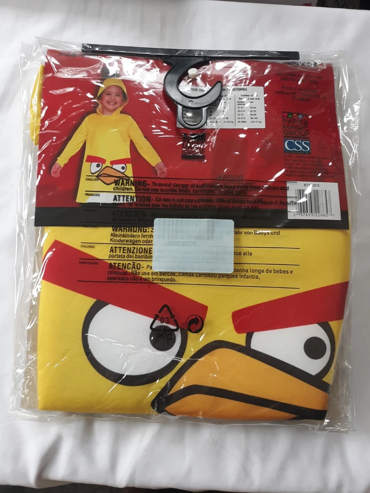 Angry Birds детский костюм с капюшоном размер 2T желтый птица - Изображение 2 из 2