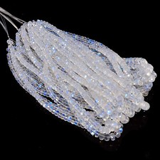 Rainbow Moonstone Gemstone Rondelle Faceted Beads 6X4 4X3 mm Strand 10" EUC-262
