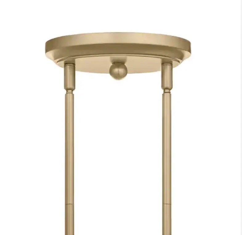 Hampton Bay HDP12070GL Oron 3-светлый золотой линейный островной кулон со стеклянными абажурами - Изображение 4 из 4