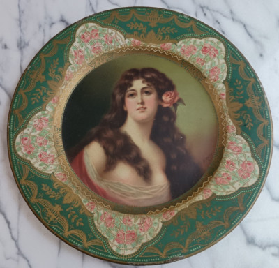 1905 Vienna Tin Plate  Lithograph Anheuser Busch St Louis Malt Nutrine 10'' VGUC