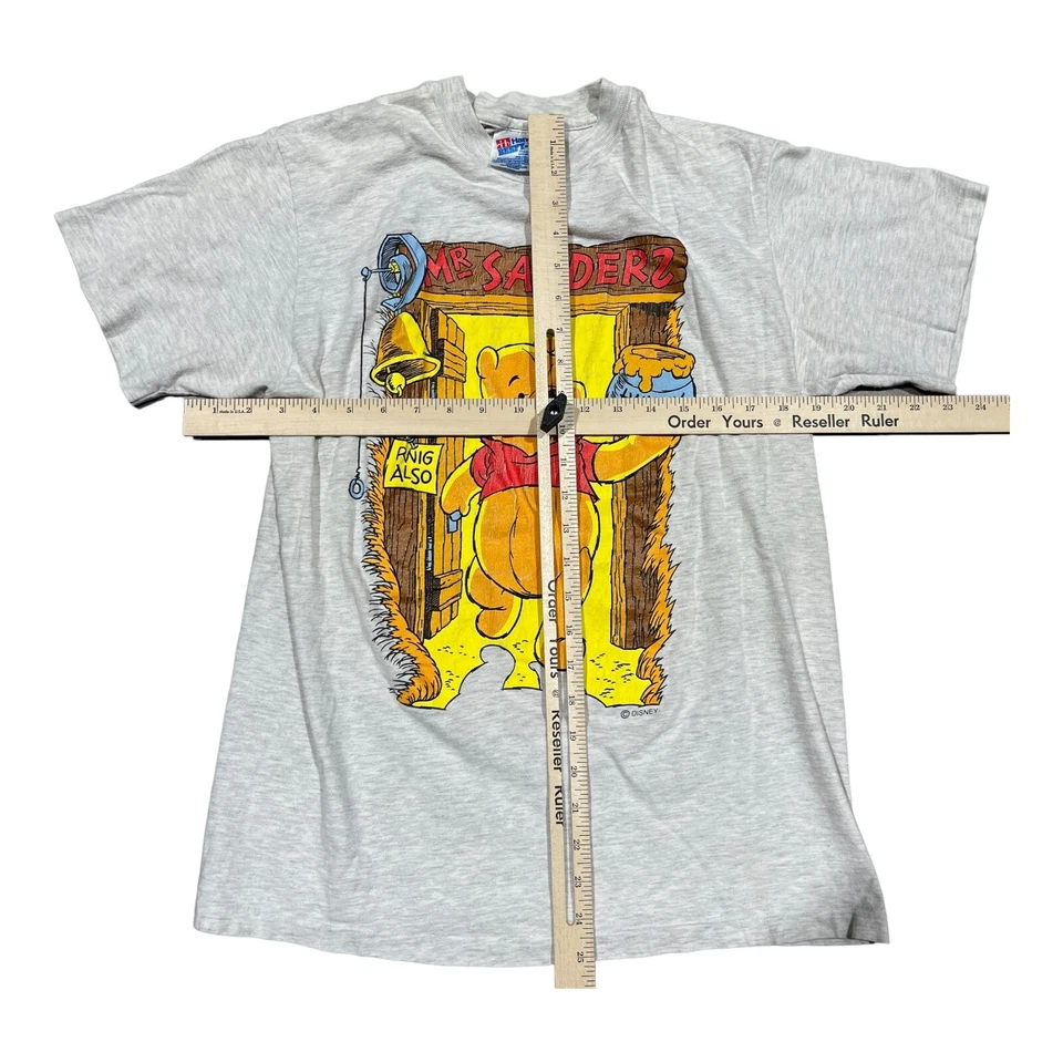Camisa Winnie The Pooh Vintage Años 80 90 Disney Puntada Única Hanes Beefy T Gris Foto 4 de 4