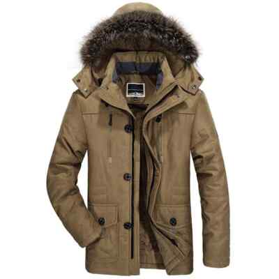Winter Jacket Men's Plus Size Cotton Padded Coat Long Male Jacket