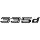 Silver Chrome 335d Car Flat Letter Number Rear Trunk Boot Badge Emblem For BMW