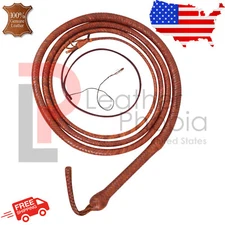 KANGAROO HIDE BULL WHIP 04 TO 16 FEET LONG 16 PLAITS INDIANA JONES BULLWHIP
