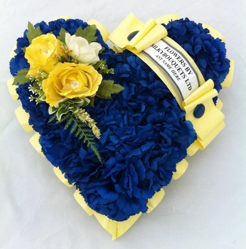 Heart Artificial Silk Funeral Flower Tribute Wreath Memorial Personalised Dad