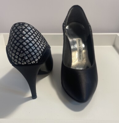 Private Collection Classic Pointed Toe Black /Silver Pumps  Woman s 7.5 M