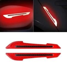 Car Side Mirror Reflective Warning Red Sticker Rearview Decorative Reflector